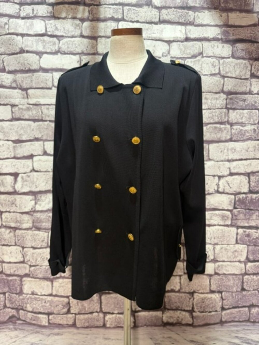 Misook Black Double Breasted Long Sleeve Jacket Size 2X - Picture 1 of 8